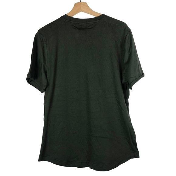 Adidas Olive Green Sport ID Short Sleeve Athletic Top L - Picture 3 of 4